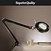 Brightech LightView Pro Magnifying Desk Lamp, 2.25x Light Magnifier with Clamp, Adjustable Magnifying Glass with Light for Crafts, Reading, Close Work - Black