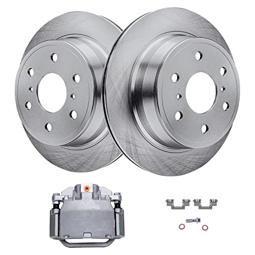 Image of Detroit Axle - Rear Brake Kit for Chevy GMC Silverado Sierra 1500 Tahoe | Yukon Cadillac Escalade Disc Brakes Rotors Disc Brake Caliper w /Bracket Replacement