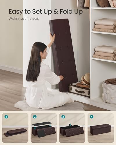image for SONGMICS MAZIE Collection - 43 Inches Folding Storage Ottoman Bench, O