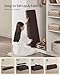 SONGMICS MAZIE Collection - 43 Inches Folding Storage Ottoman Bench, Ottoman with Storage, Foot Rest Stool, Load 660 lb, for Living Room, Synthetic Leather, Brown ULSF703