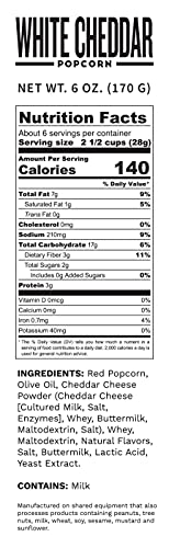 Pop Daddy Flavored Popcorn Gourmet | White Cheddar Flavor | Hand Seasoned Ruby Red Kernels Gluten Free Popcorn Snacks | 6Oz Individual Bags | 3 Pack #TOP6