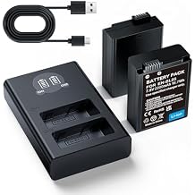 2-Pack 2200mAh EN-EL25 Replacement Battery with LCD Dual Slot Charger, Compatible with Nikon Z30, Z50, ZFC, and Z50ii Cameras, Enhanced EN-EL25 Batteries with Long Battery Life for Extended Shooting