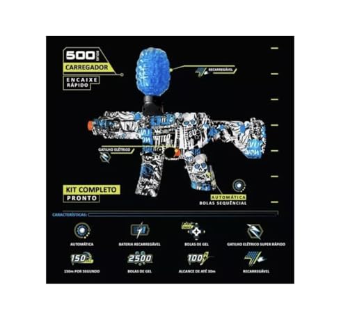 Metralhadora Automática Bolinha Gel Arma Elétrica Mp5