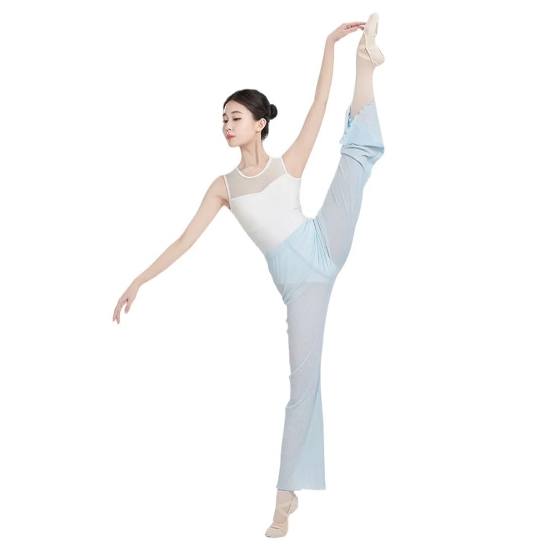 Pantalones de Baile Acampanados de Cintura Alta for Mujer, Pantalones Modernos de Ballet Finos y Suaves