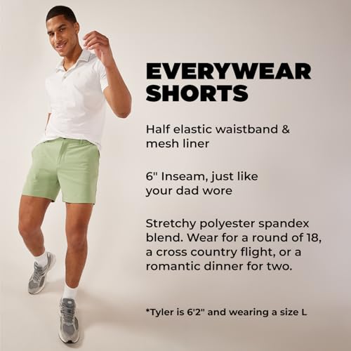 Image of Chubbies Everywear Men's Shorts - Mens Shorts Casual 6in Inseam, Elastic Waist, Water-Resistant, Zipper Pocket
