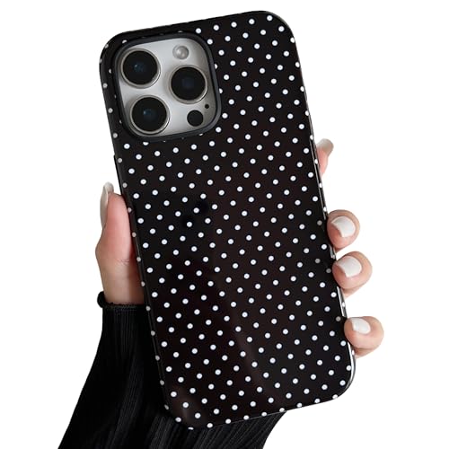 Coque TPU iPhone 14 Pro Max Magnétique Souple Mince Antichoc Motif Pois Noir ZTOFERA