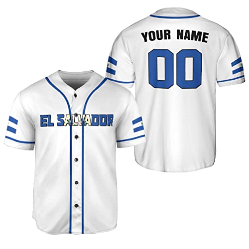 Personalized El Salvador Proud AOP Baseball Jersey Unisex XS-5XL miniatura 1