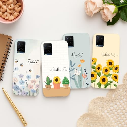 Image of COLORflow Back Cover Compatible with Vivo Y21 2021 / Y33s / Y21s | Floral Family Customized Back Cover Compatible with Vivo Y21 2021 / Y33s / Y21s