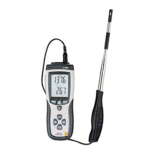 NEWTRY Digital Anemometer Thermosensitive Wind Speed Meter Sensor Portable Wind Gauges Air Flow Velocity Thermometer for Measuring Wind Speed Temperature Volume with Backlight DT8880