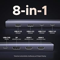 UGREEN Docking Station 2*HDMI & 1*DP 4K@60Hz USB C Hub 10Gbps – Ansicht 2