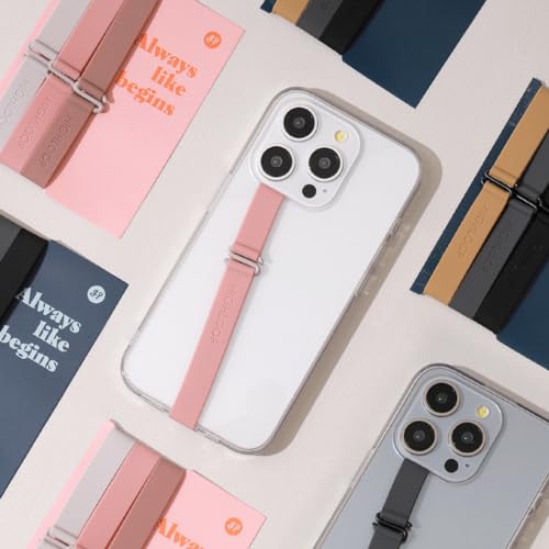 【Highloop】着脱簡単 伸びる携帯ストラップ、ワイヤレス充電対応 スマホバンド型 落下防止 片手操作簡単 スマホケースに引っ掛けるiPhoneフィンガーストラップ 全機種対応スマホグリップ(silicon strap3個セット) (SP02. GREY)