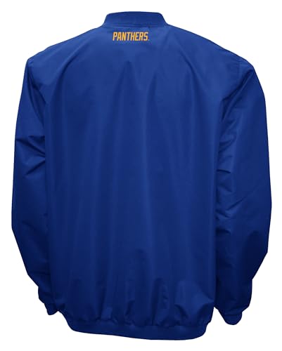 2Bhip NCAA Pitt Panthers Adult Blue Lightweight V-Neck Windbreaker Wind Shirt Pullover Jacket For Men2