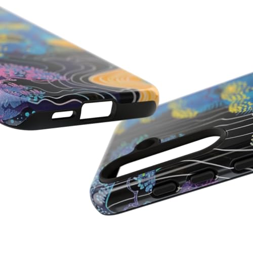 Coque Samsung S24 motif rivière abstrait bleu brillant durable - 3