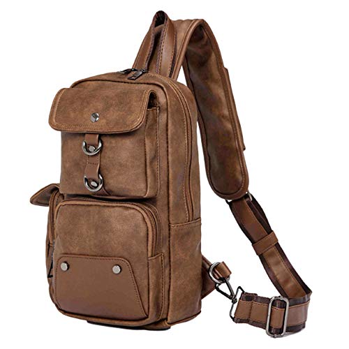 SPAHER Bolso Hombre Piel de Pecho Bolsos Bandolera Impermeable Bandoleras Cruzada Mochila