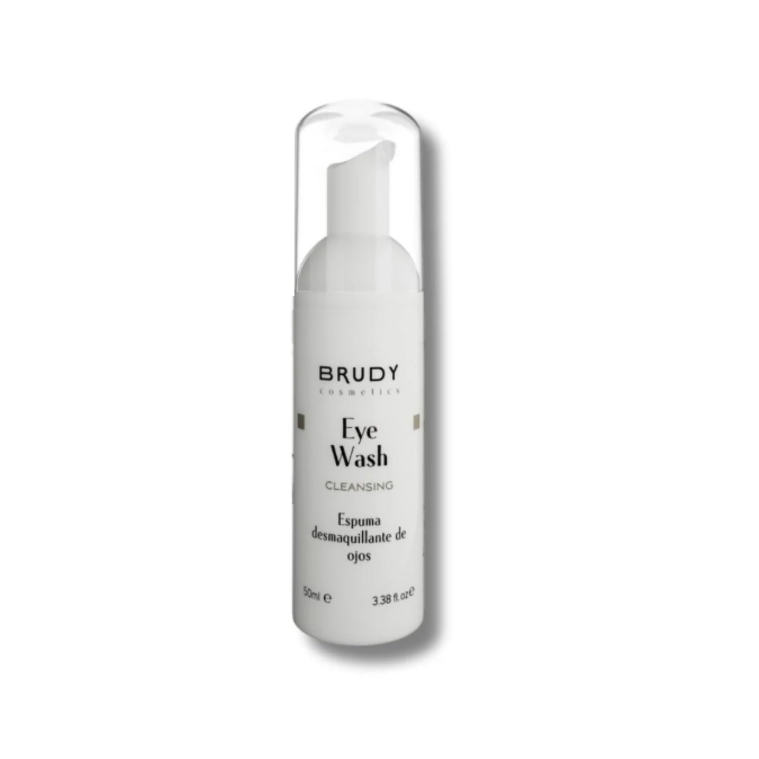 BRUDY COSMETICS - Eye Wash Espuma Limpiadora para Párpados y Pestañas, Fórmula Suave para Ojos Sensibles, Elimina Maquillaje, Suciedad y Grasa, Hidratante y Calmante, 50 ml