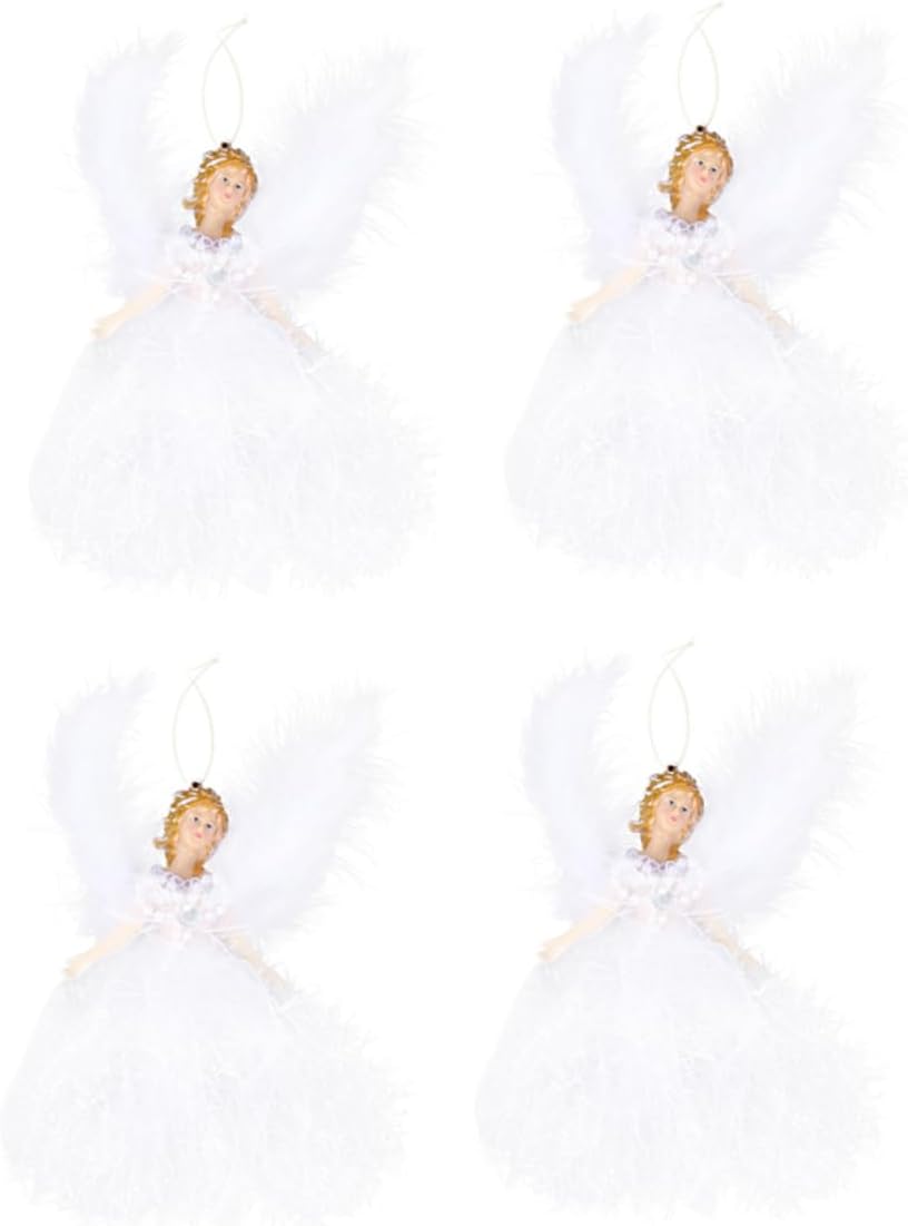 4pcs Adorable Christmas Angel Doll Pendants Cute Hanging Decor for Xmas Tree and Holiday Parties Easy to Use Christmas Ornaments for Festive Scene Decor