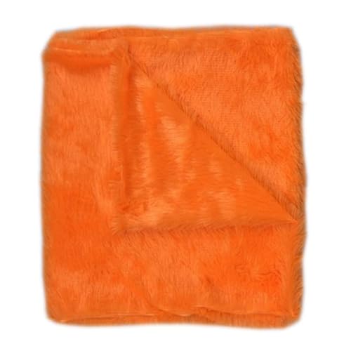 Image of Quago Fur Fabric Unstitched Super Soft Cloth for Baby Photoshoot, Soft Toys Making, Art and Craft, Dress Material, Decoration etc. (1 Mtr, 60 Inch Pana) (Orange)