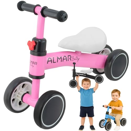 Almar Baby Bicicleta Rosa sin Pedales para Bebes de 9 a 24 Meses Bici de Equilibrio para niños correpasillos Bebe