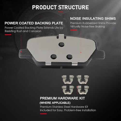 Image of cciyu D2199 Rear Ceramic Disc Brake Pads Kit For Hyundai For Palisade 2020-2023,For Hyundai For Santa Fe 2019-2020,For Kia For Telluride 2020-2023