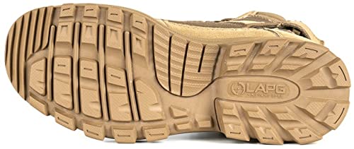 LAPG Sector 8" Men's Side-Zip Duty Boots, Durable Tactical Uniform Footwear for Men, Coyote4