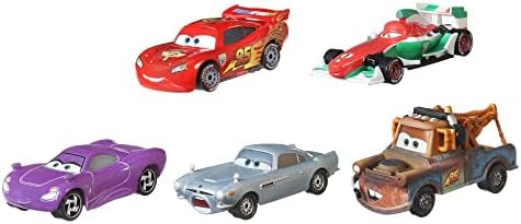 Disney Pixar Cars 2 Vehicle 5-Pack Collection, Set of 5 Collectible Character Cars & Tool Cart Inspired by the World Grand Prix from the Movie Cars 2, Gift for Kids & Fans Ages 3+
