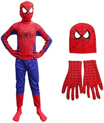 SSN SHOPEE Superhero Kids Fancy Dress Halloween Cosplay Costume Blue and Red (Age 2-7 Yrs)