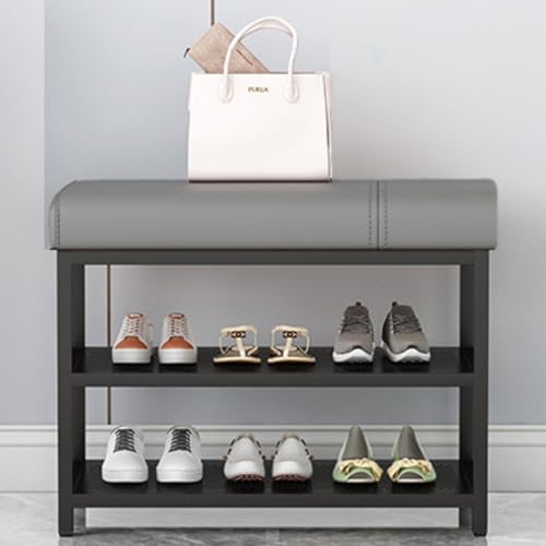 Banc d'entrée en métal gain de place pour organiser vos chaussures