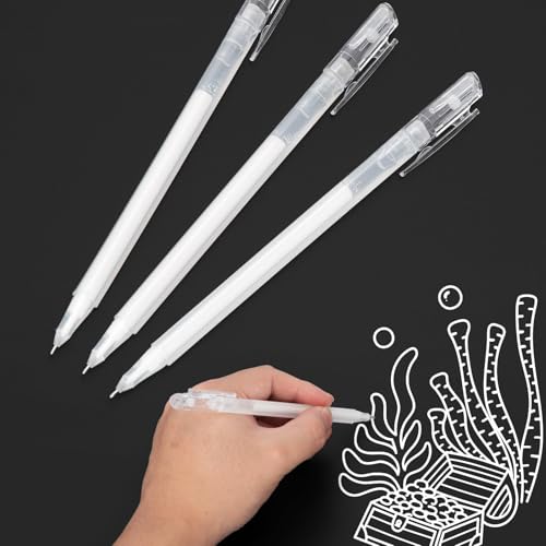 SMOOTHERPRO White Gel Pen White Ink Pen for Black Paper 0.6mm Fine Tip