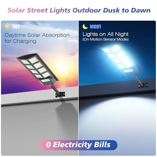 WYWNA Solar Lights Outdoor, 6000K LED Solar Lights Outdoor Waterproof, Solar Flood Lights Outdoor with Motion Sensor and Remote Control, Solar Street Light Dusk to Dawn 2-Pack - Thumbnail 6