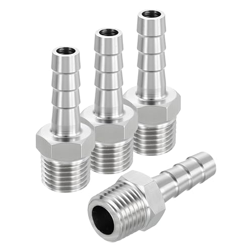 Adaptateur cannelé 3/8 NPT mâle inox pour tuyau jardin et auto
