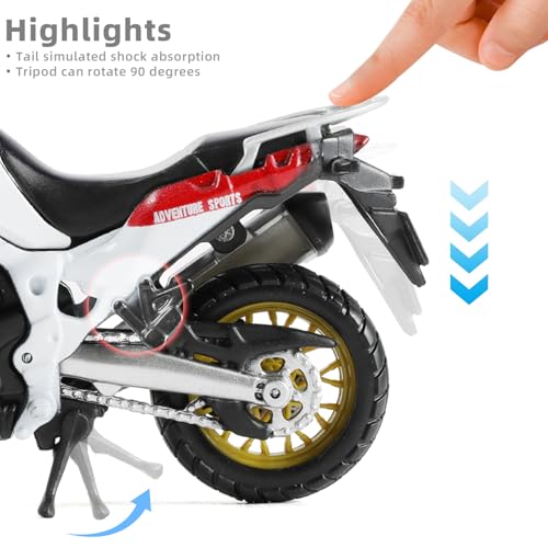 Image of Compatible for Honda Africa Twin Adventure Dirt Bike Model 1:18 Motorcycle Bike Toy Motocross Model Black Motorcycle Toy Supercross Collection Gift for Men