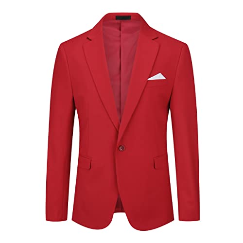 YOUTHUP Blazer para Hombre Slim Fit 1 Botón Chaqueta de Traje de Hombre Negocio Boda Blazers Cover