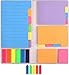 ZYNERY Pack of 520 Sticky Notes Set, 9 Colours Funny Writeable Sticky Notes with Arrow Bookmarks, Page Markers, Highlighters, Strips Page Markers with Adhesive Strips (A)