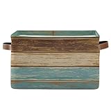 Wood Print Rectangular Storage Basket Retro Vintage Organizer Bin Shelf Baskets For Clothes Gifts For Home Office Dorm