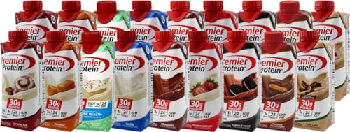 Niro Assortment | Protein Shake Variety Pack | 18 Count with 2 Each of 9 Delicious Flavors; Chocolate, Vanilla, Caramel, Café Latte, Chocolate Peanut Butter, Cinnamon Roll, Cake Batter Delight, Cookies and Cream, and Strawberry