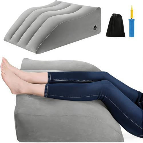 Gihunk Leg Elevation Pillows for After Surgery Inflatable Leg Elevation Wedge Pillow for Sleeping Portable Leg Wedge Pillow for Swelling Leg Pillow for Knee Surgery Recovery