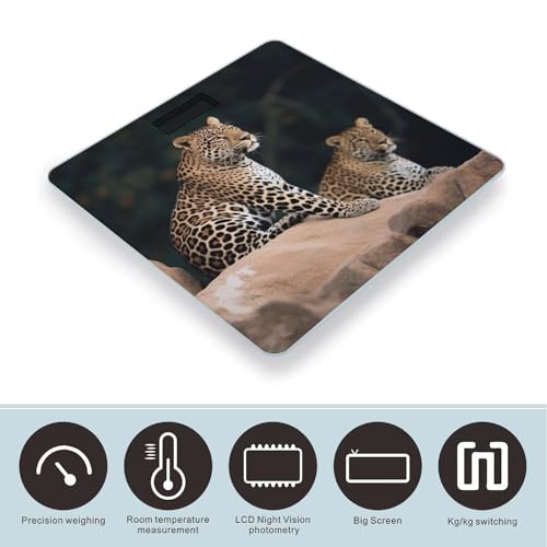 Báscula Digital de Baño Leopardo Africano en Vidrio Templado miniatura 3