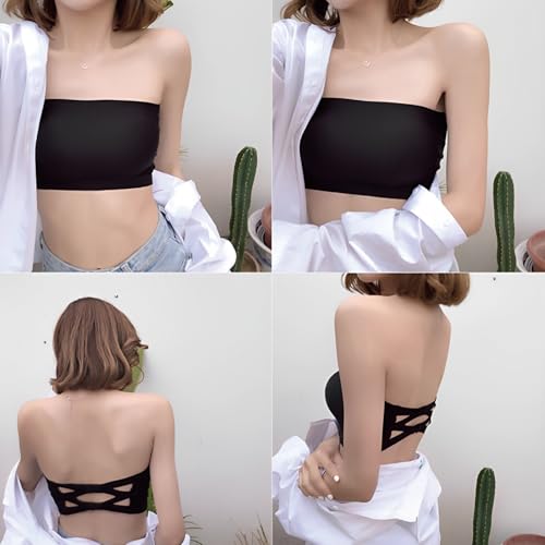 ZPSCXQ 3PCS Kids Strapless Bra, Teen Strapless Bandeau Seamless Underwear Tube Bra with Fixed Bust Pad, Removable Pads Full Cup Sports Bra for Girls Teens 13 to 18 Years Old with Small Breasts - Image 7