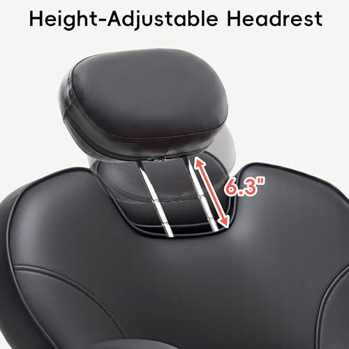 Image of Barber Chair with Heavy Duty Hydraulic Pump, Reclining Salon Chair for Hair Stylist, 360 Swivel 90-140 Backrest Reclining Chairs, Height Adjustable Hair Chair for Barbershop (Gold-Plain)
