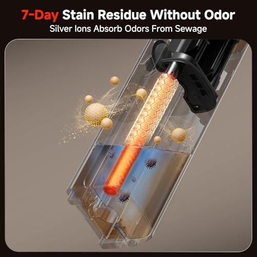 uwant D100 Wet Dry Vacuum Cleaner 180°Lay-Flat Vacuum Mop All in One with 18000Pa Suction Auto Self-Cleaning Anti Odor Stick Pushin Mop Dual-Edge Cleaning Electeic Mop Set for Hard Floor/Carpet,Milky - Image 7