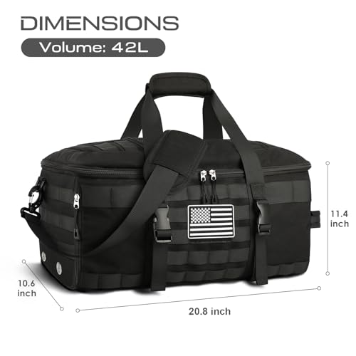 Image of Gym Bags for Men, Large Tactical Duffle Bag with Shoe Compartment
