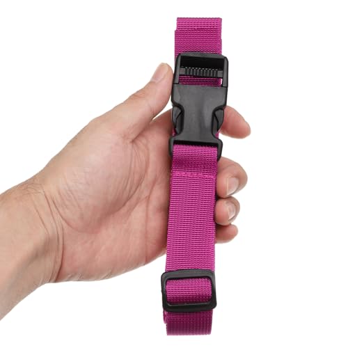 Image of HARFINGTON 2pcs Luggage Straps 1 inch x 118 inch Utility Multi-Purpose Luggage Connector Strap Nylon Adjustable Suitcase Belt with Buckle for Travel Outdoor Bag Luggage Packing Accessories, Rose Red