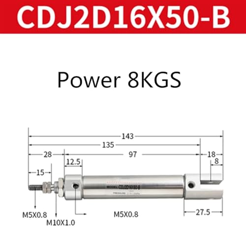 Cilindro de aire comprimido pequeño tipo CDJ2D para sistemas mecánicos 6