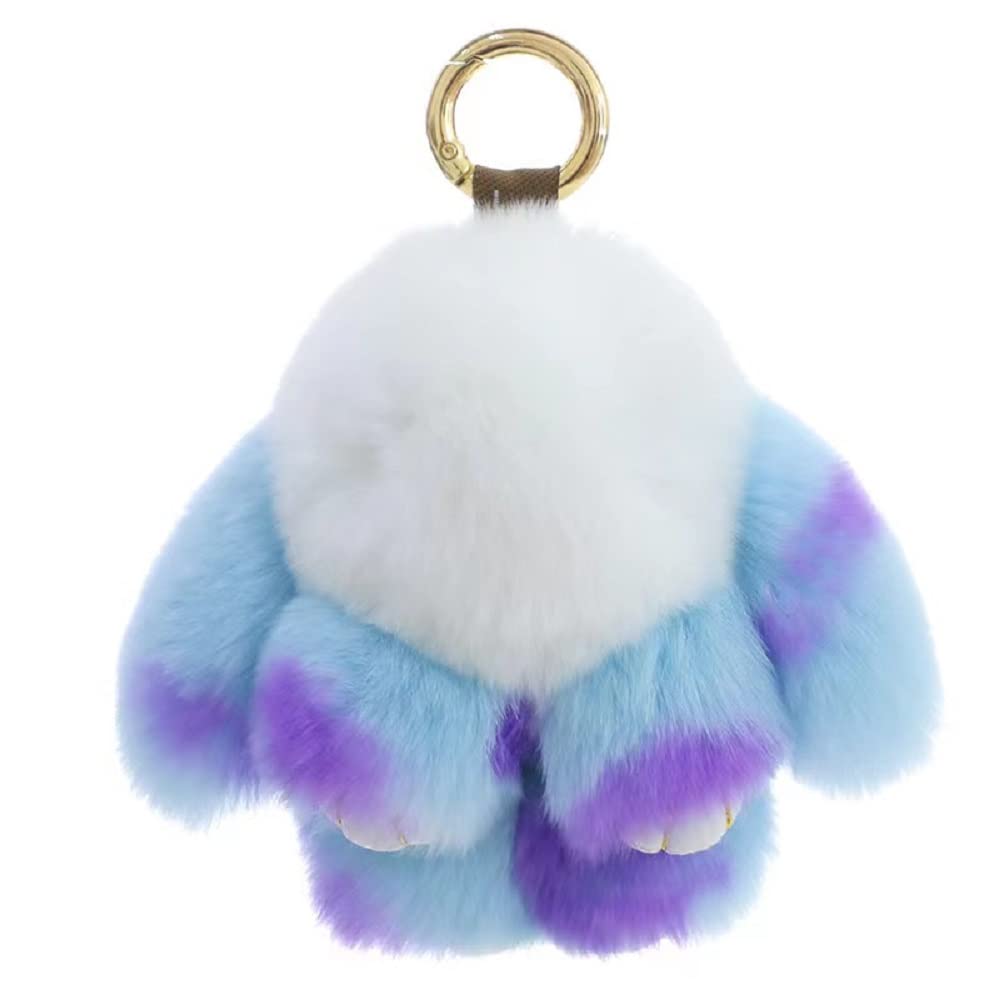 Soft Fluffy Rabbit Keychain Cute Plush Bunny Key Rings Plush Bunny Key Rings Faux Fur Keyring Pompom Keychain Decoration