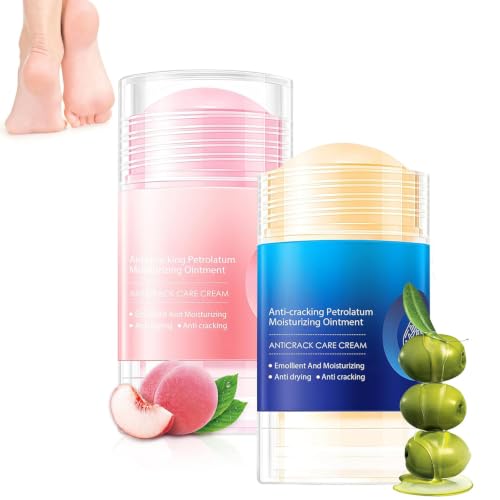 2 Piezas Crema pies, Crema talones agrietados para piel muy seca, Cuidado intensivo, Suaviza y exfolia las células muertas, Alisa la superficie cutánea, Absorción rápida-80g