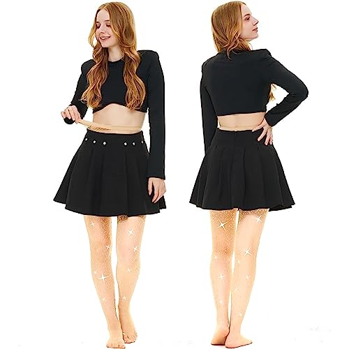 Image of Fishnet Stockings Lace Patterned Tights High Waist Pantyhose Fishnets for Women
