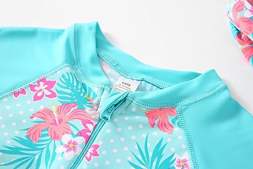 Girls Swimsuit 3-10 Years UPF 50+ UV One Piece Swimwear with Hair Band4