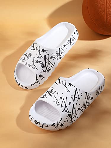 Image of Pampy Angel Zig Zag Abstract Men's Flip Flops Slides Back Open Household Comfortable Slippers