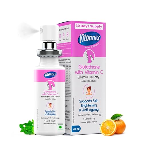 Image of L-Glutathione + Vitamin C | Under the Tongue Sublingual Spray | Skin Brightening, Anti-Ageing, Pigmentation & Dark Spots | Advanced Sublispray Technology | Glutathione Supplement | 20ml | 1 Month Supply