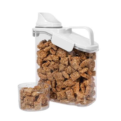 Oggi Easi Pour Airtight Food Storage Containers - Cereal Containers Storage, Rice Dispenser, Cereal Dispenser, Snack Storage Containers, Pasta Containers Storage, Containers with Lids - 60oz / 1.8lt
